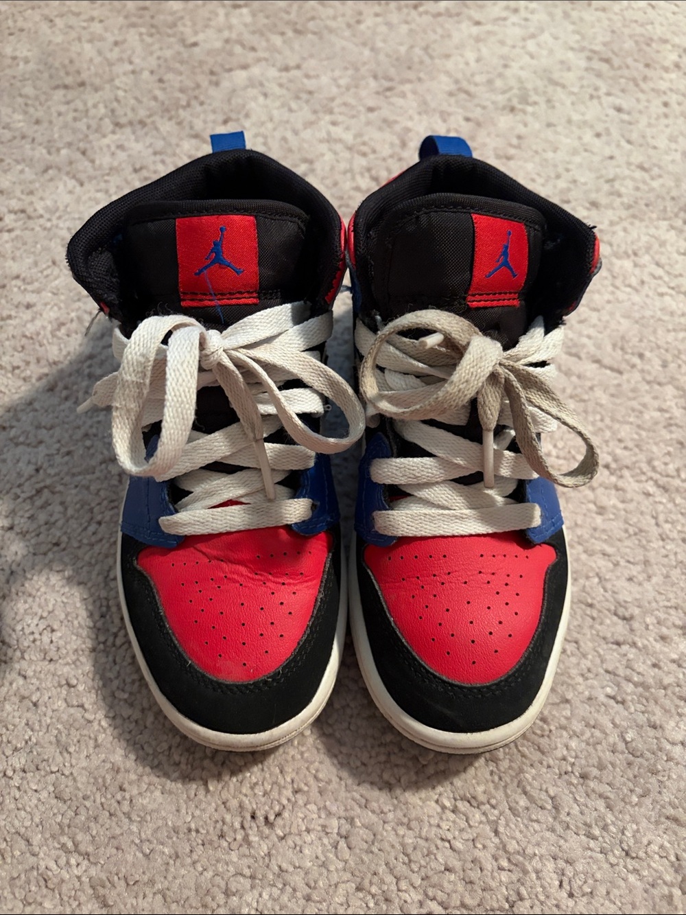 Jordan Kids High-Top Sneakers in Red, Blue, Black